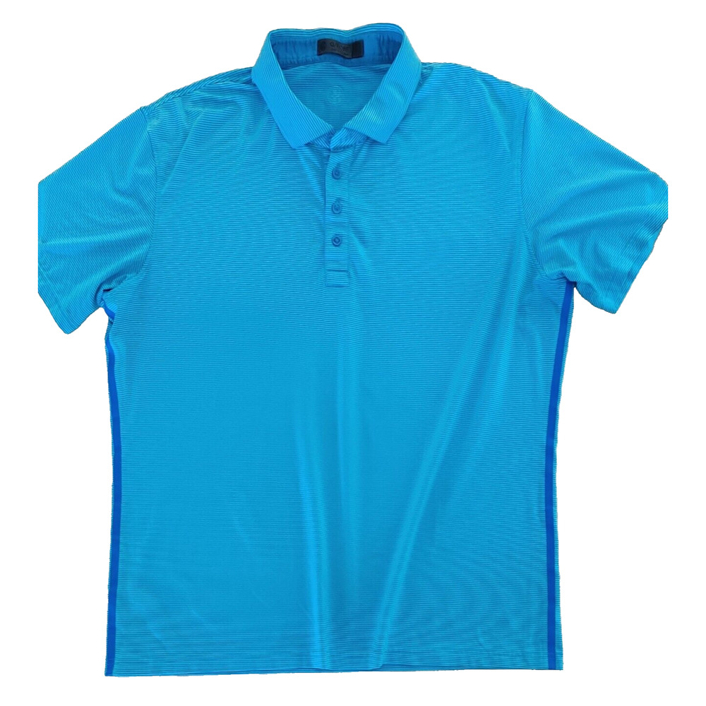G/Fore Golf Mens Polo Shirt Size XL Blue Striped Stretch Performance Sports $110